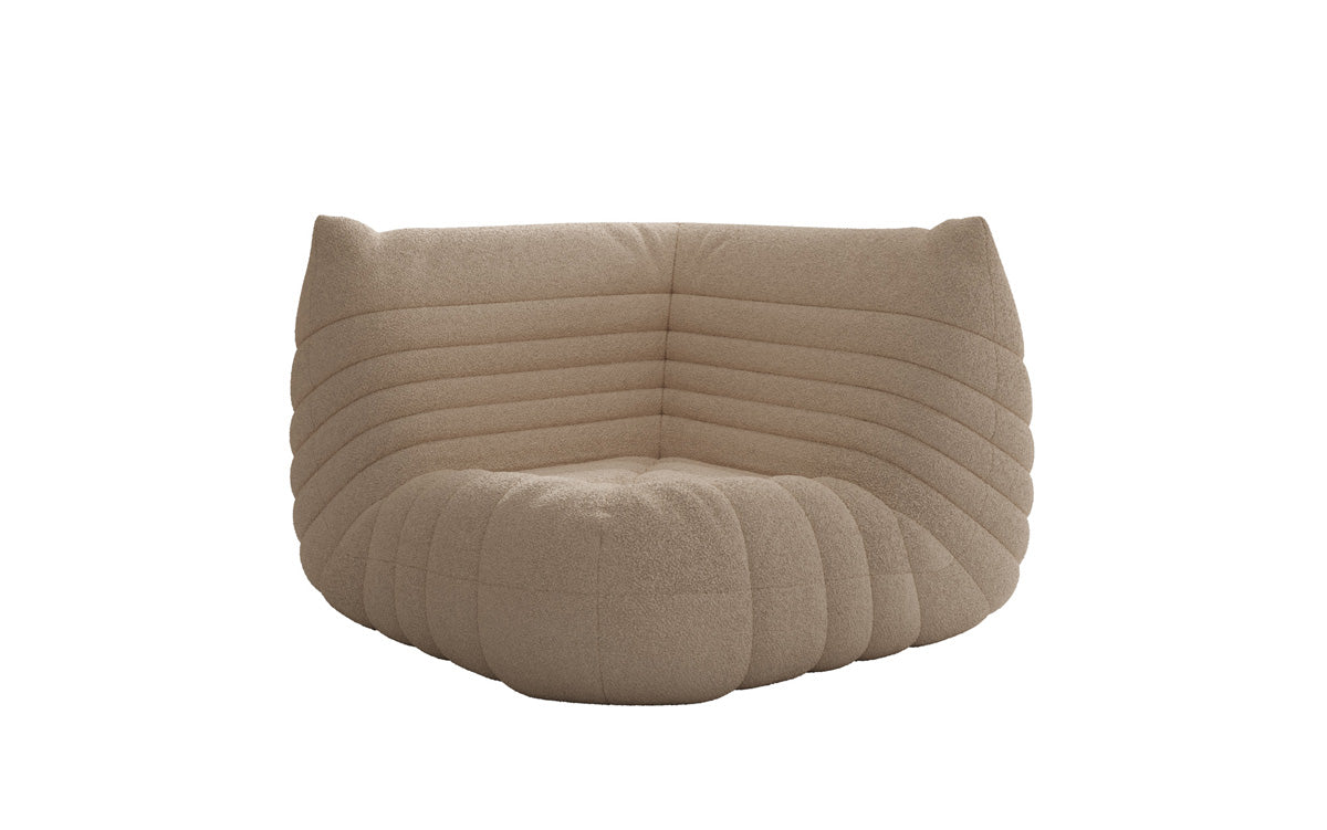 Designer Eckmodul Sofa Armchair Calmo in Teddy Bouclé