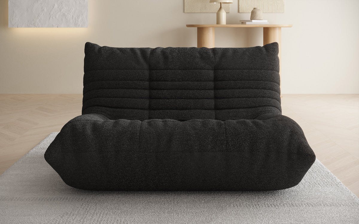 Designer 2-Seater Sofa Calmo in Teddy Bouclé