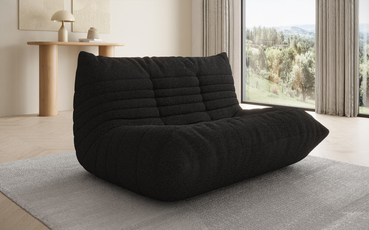 Designer 2-Seater Sofa Calmo in Teddy Bouclé