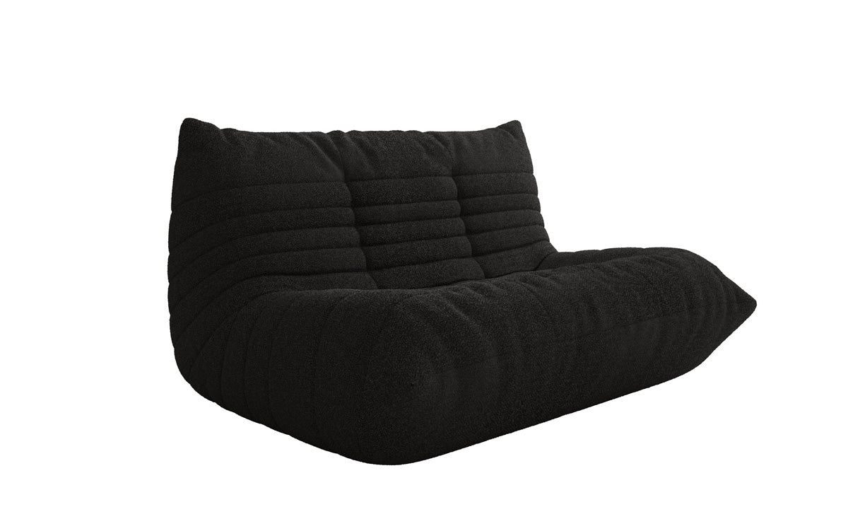 Designer 2-Seater Sofa Calmo in Teddy Bouclé