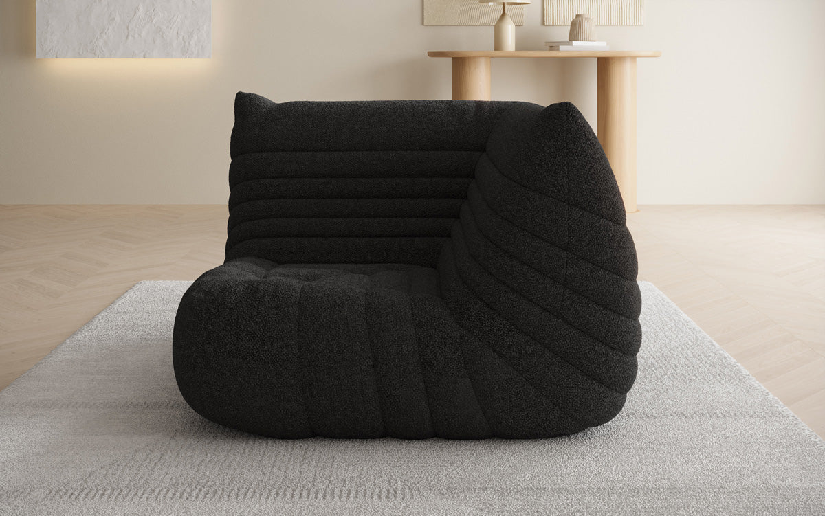 Designer Eckmodul Sofa Armchair Calmo in Teddy Bouclé