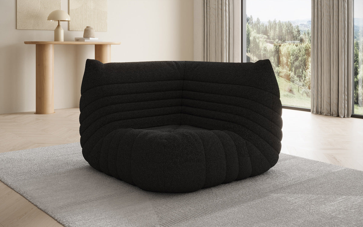 Designer Eckmodul Sofa Armchair Calmo in Teddy Bouclé