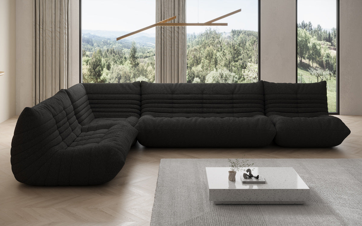 Designer Sofa Living Landscape Calmo in Teddy Bouclé