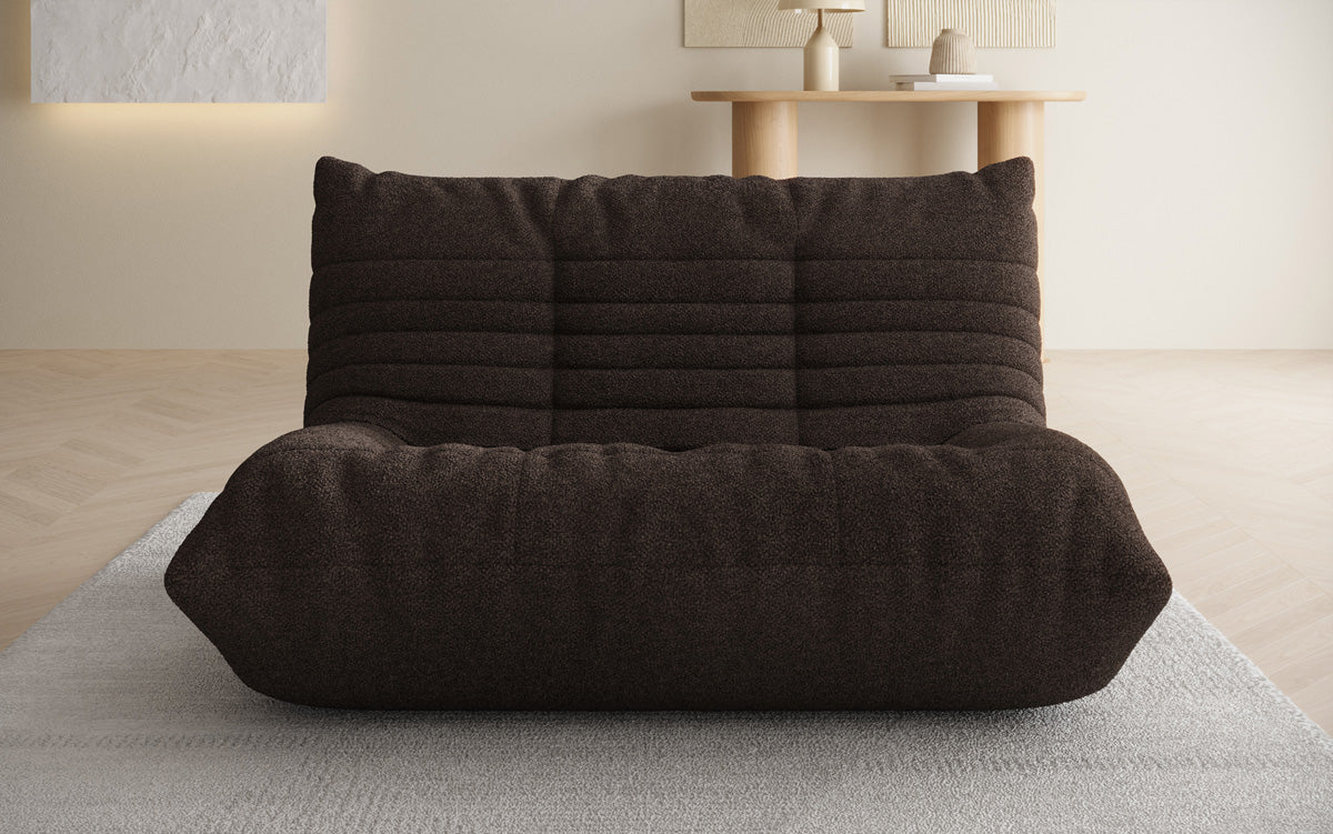 Designer 2-Seater Sofa Calmo in Teddy Bouclé