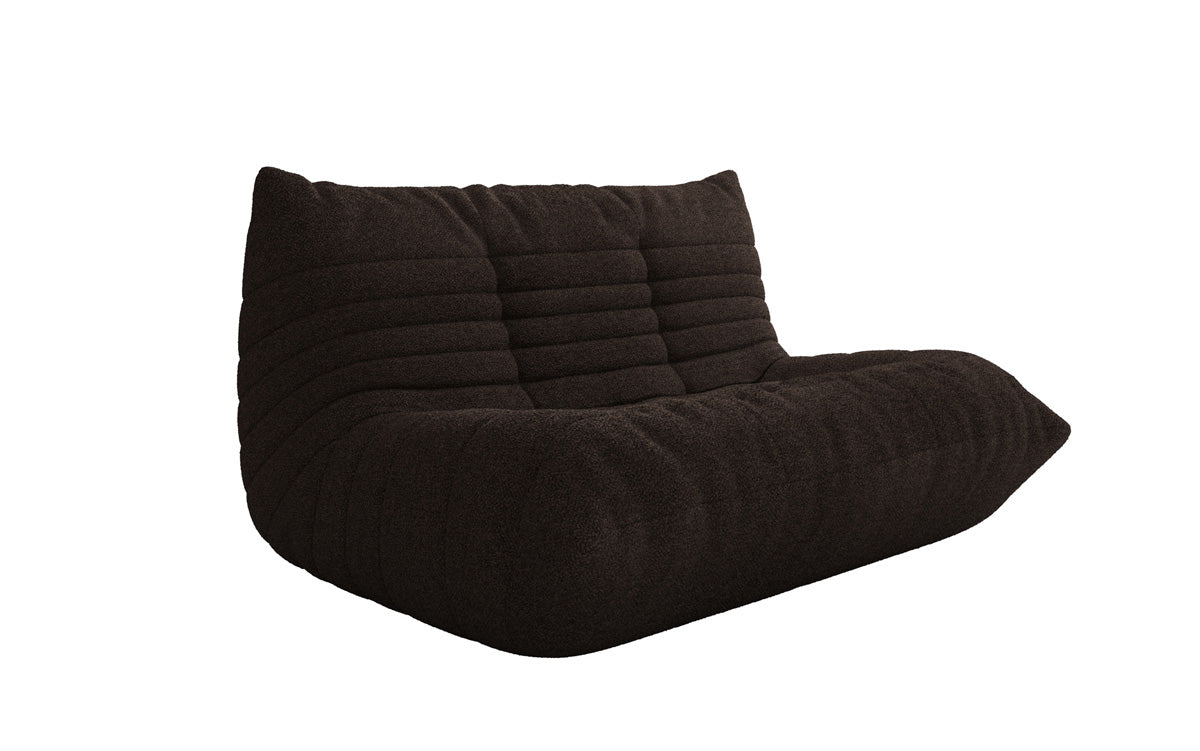 Designer 2-Seater Sofa Calmo in Teddy Bouclé