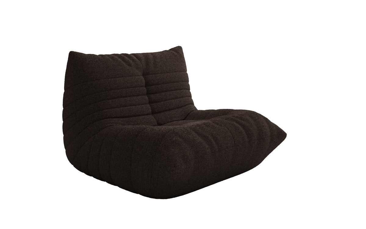 Designer sofa armchair Calmo in teddy bouclé