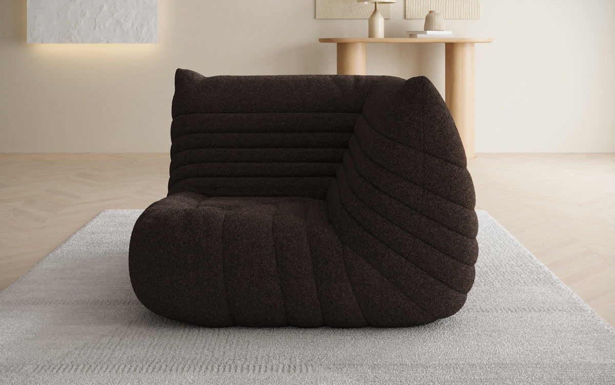 Designer Eckmodul Sofa Armchair Calmo in Teddy Bouclé