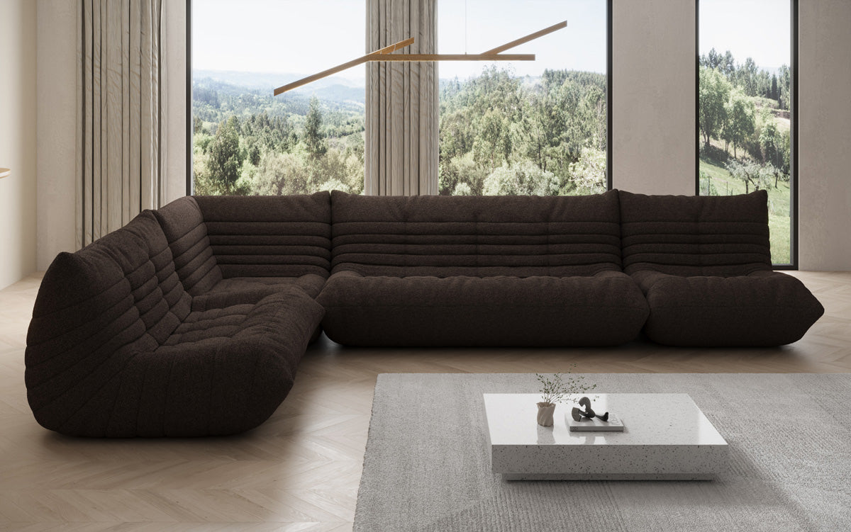 Designer Sofa Living Landscape Calmo in Teddy Bouclé