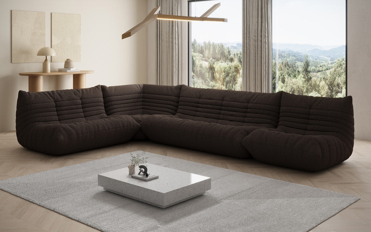 Designer Sofa Living Landscape Calmo in Teddy Bouclé