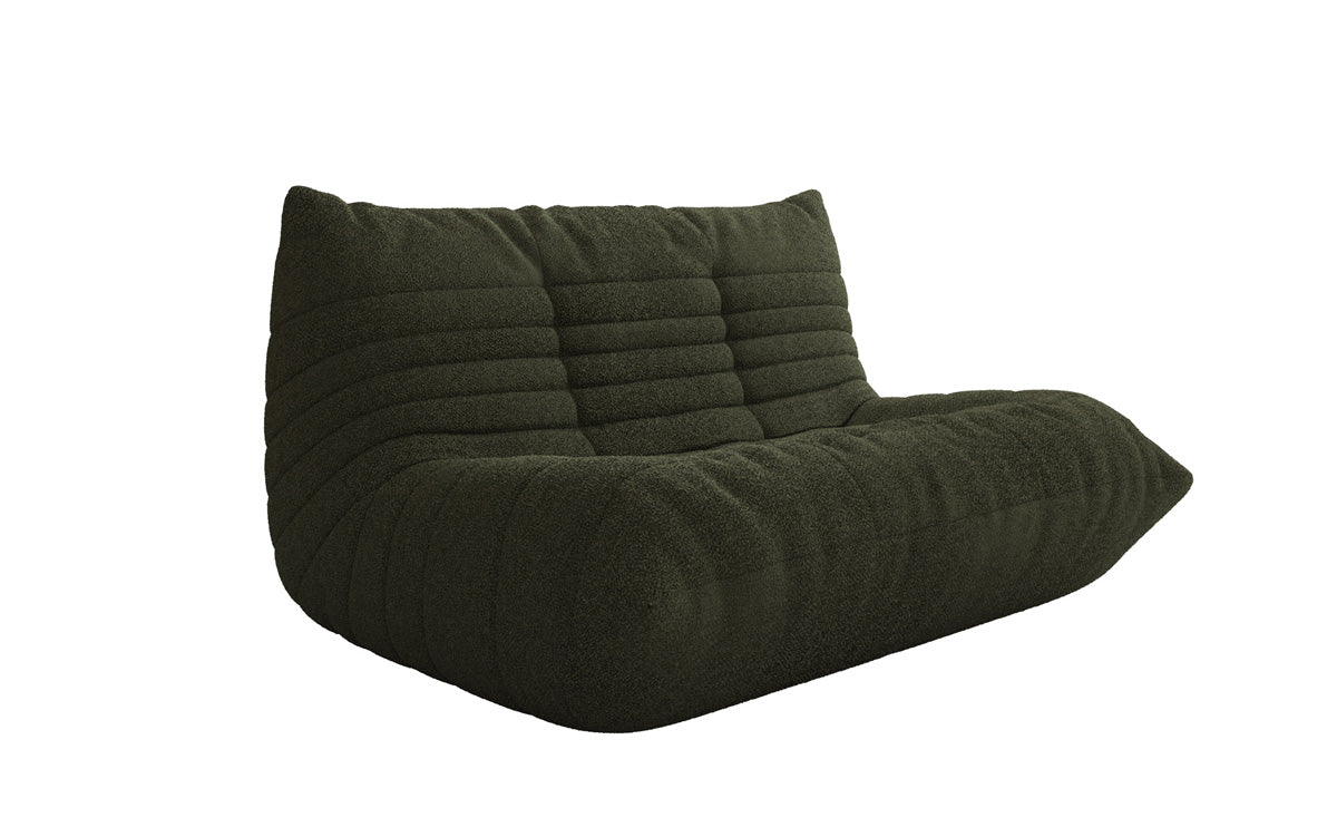 Designer 2-Seater Sofa Calmo in Teddy Bouclé