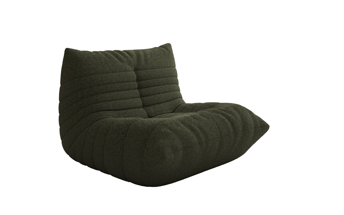 Designer sofa armchair Calmo in teddy bouclé
