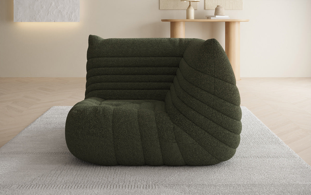 Designer Eckmodul Sofa Armchair Calmo in Teddy Bouclé