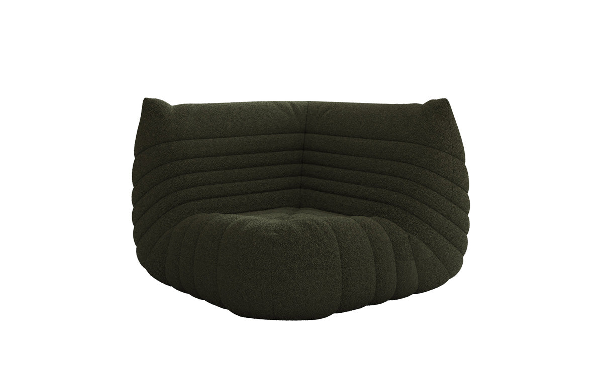 Designer Eckmodul Sofa Armchair Calmo in Teddy Bouclé