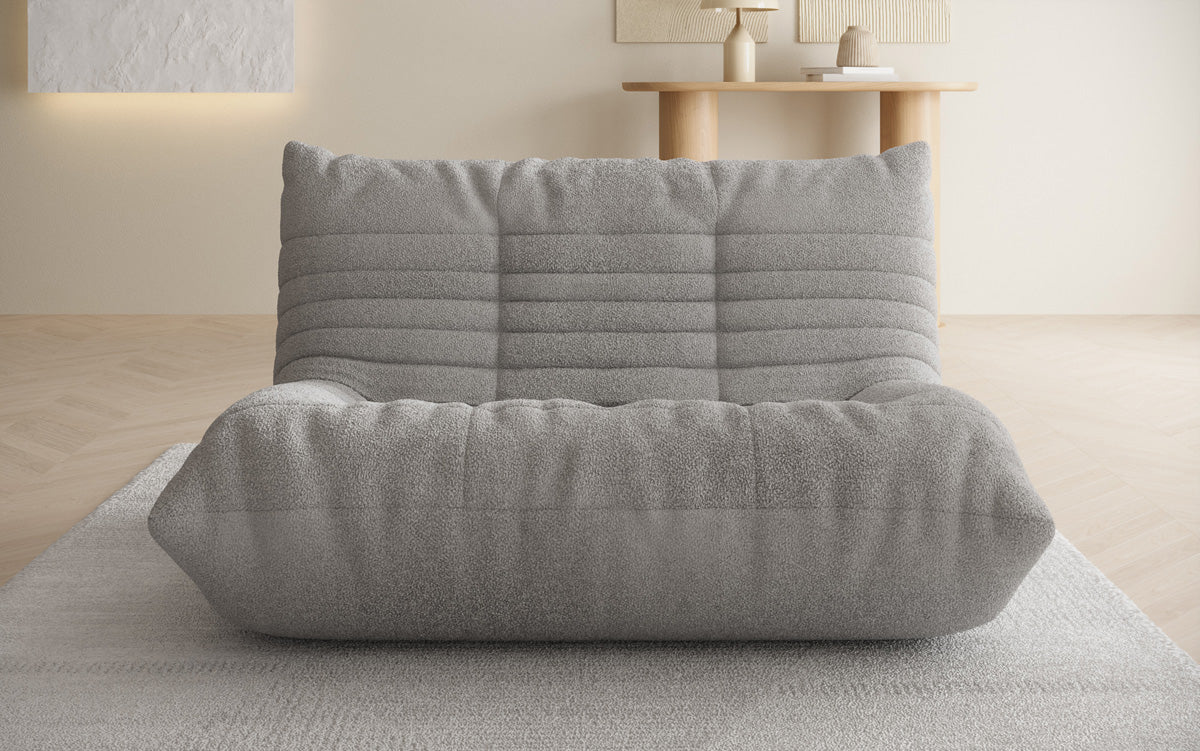 Designer 2-Seater Sofa Calmo in Teddy Bouclé