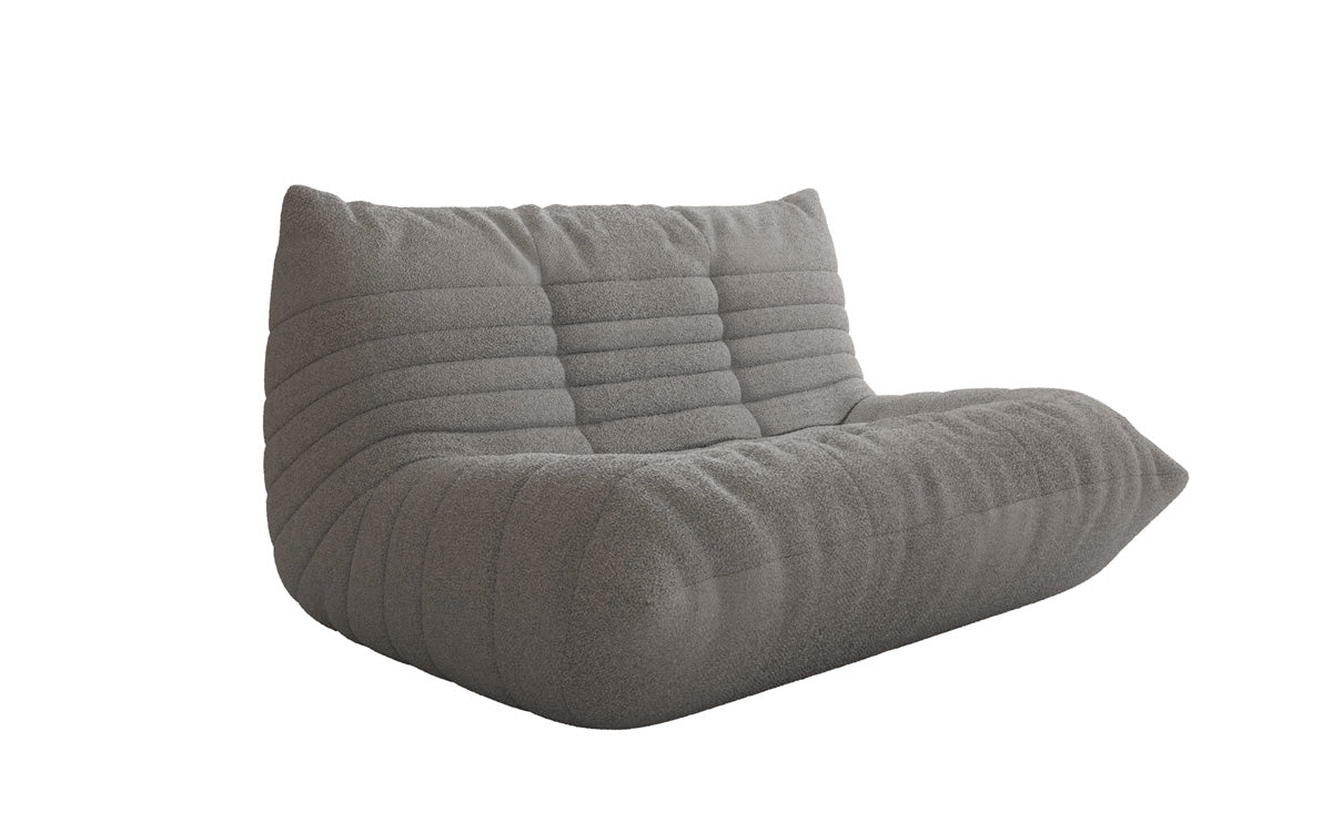 Designer 2-Seater Sofa Calmo in Teddy Bouclé