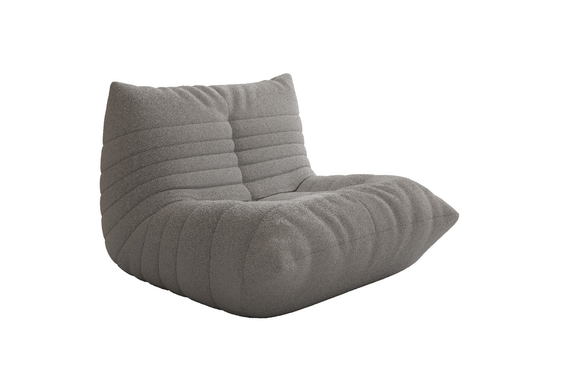 Designer sofa armchair Calmo in teddy bouclé