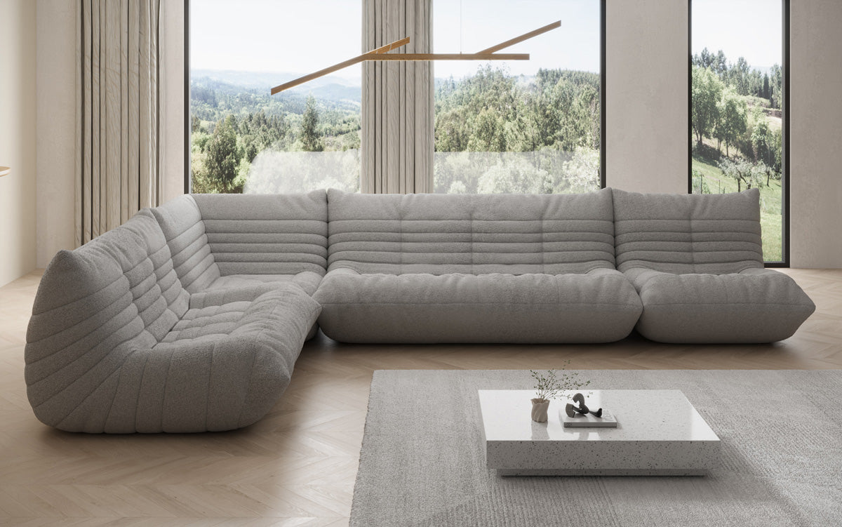 Designer Sofa Living Landscape Calmo in Teddy Bouclé