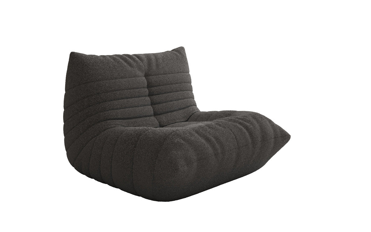 Designer sofa armchair Calmo in teddy bouclé