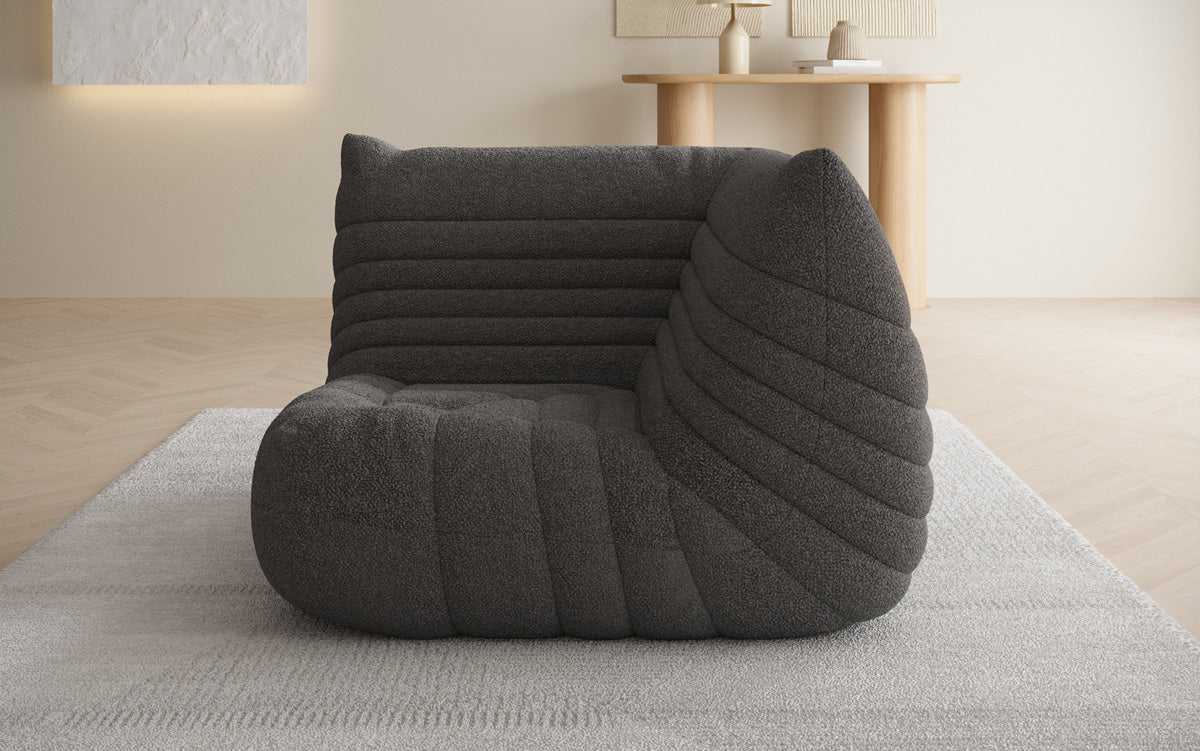 Designer Eckmodul Sofa Armchair Calmo in Teddy Bouclé
