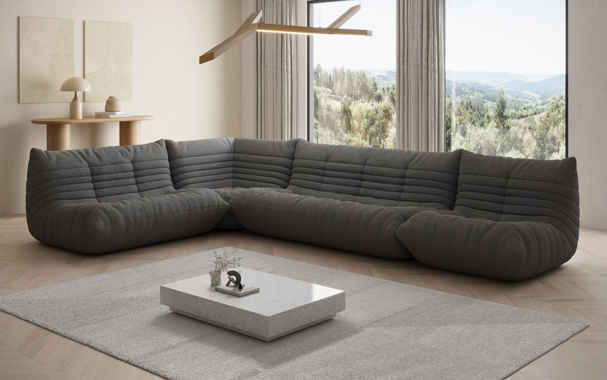 Designer Sofa Living Landscape Calmo in Teddy Bouclé