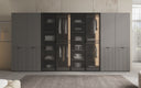 Moduro Rivon – Modular Designer Wardrobe with Ribbed Glass Front and Structural Panels