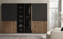 Moduro Arven – Three-Module Designer Wardrobe with Wood and Glass Front