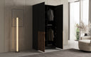 Moduro Naro – Design-Kleiderschrank mit dunklem Korpus und Holzdekor-Front