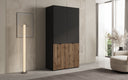Moduro Naro – Design-Kleiderschrank mit dunklem Korpus und Holzdekor-Front