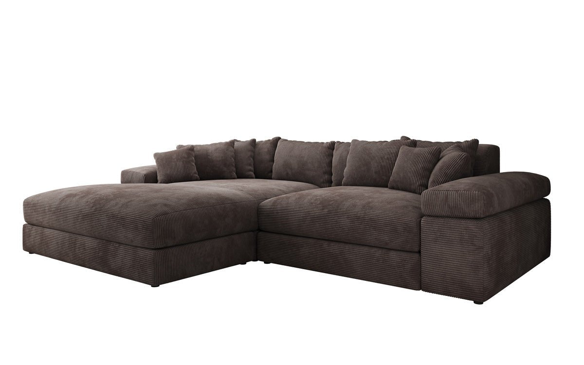 Designer Sofa Bernardo with wide Ottoman in Corduroy