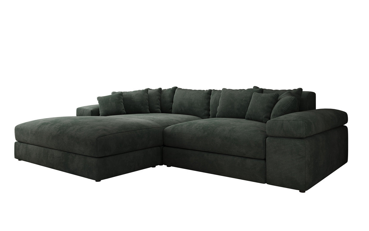 Designer Sofa Bernardo with wide Ottoman in Corduroy