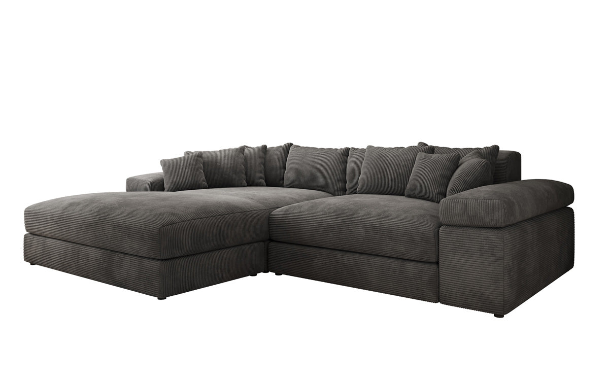 Designer Sofa Bernardo with wide Ottoman in Corduroy