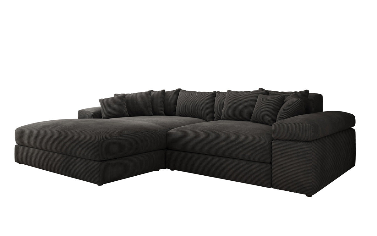 Designer Sofa Bernardo with wide Ottoman in Corduroy