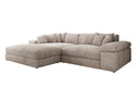 Designer Ecksofa Bernardo mit breiter Ottomane in Cord