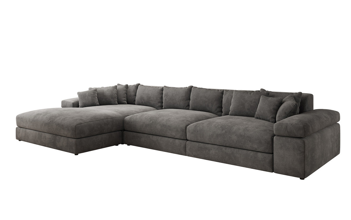 Designer Sofa Bernardo L Maxi with Wide Ottoman in Corduroy