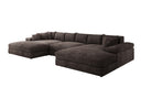 Designer Sofa Bernardo U with wide ottoman in Corduroy
