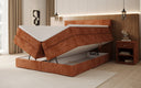 Box spring bed Noren with storage in Corduroy
