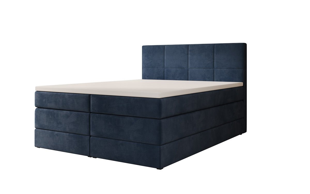 Box spring bed Mareno with storage in velvet