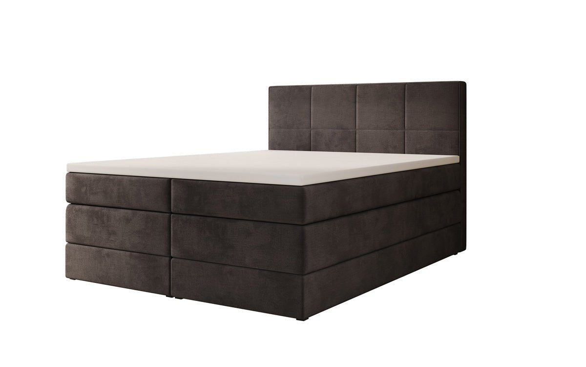 Box spring bed Mareno with storage in velvet
