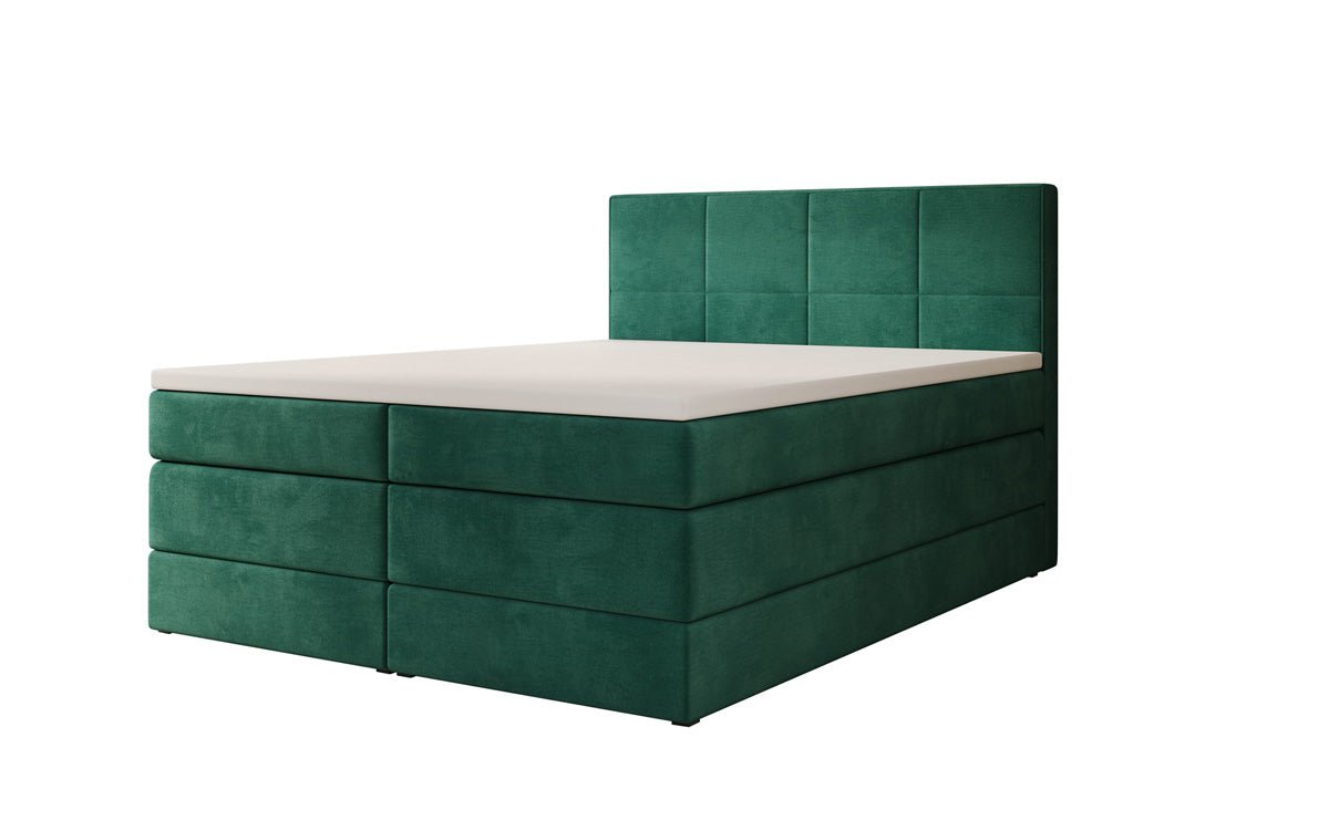 Box spring bed Mareno with storage in velvet