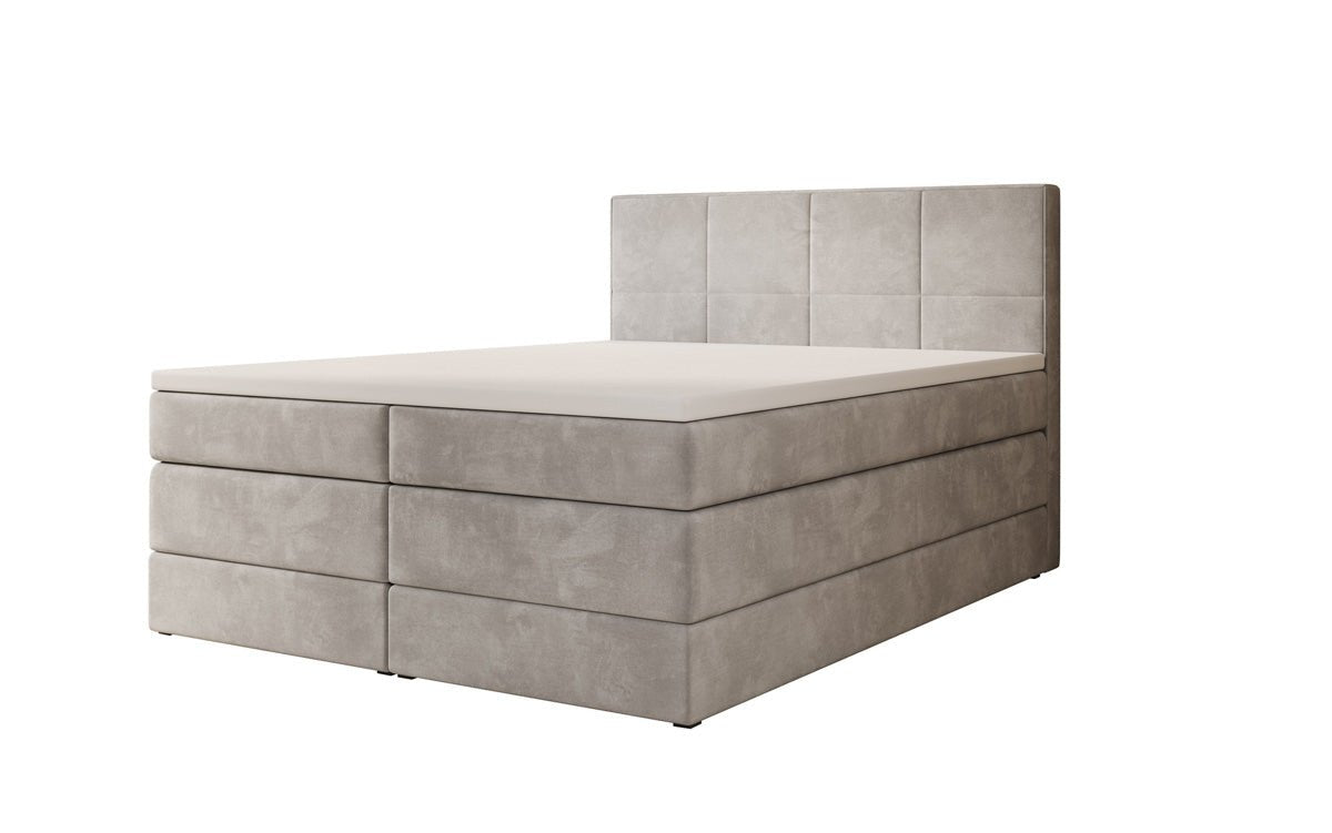Box spring bed Mareno with storage in velvet