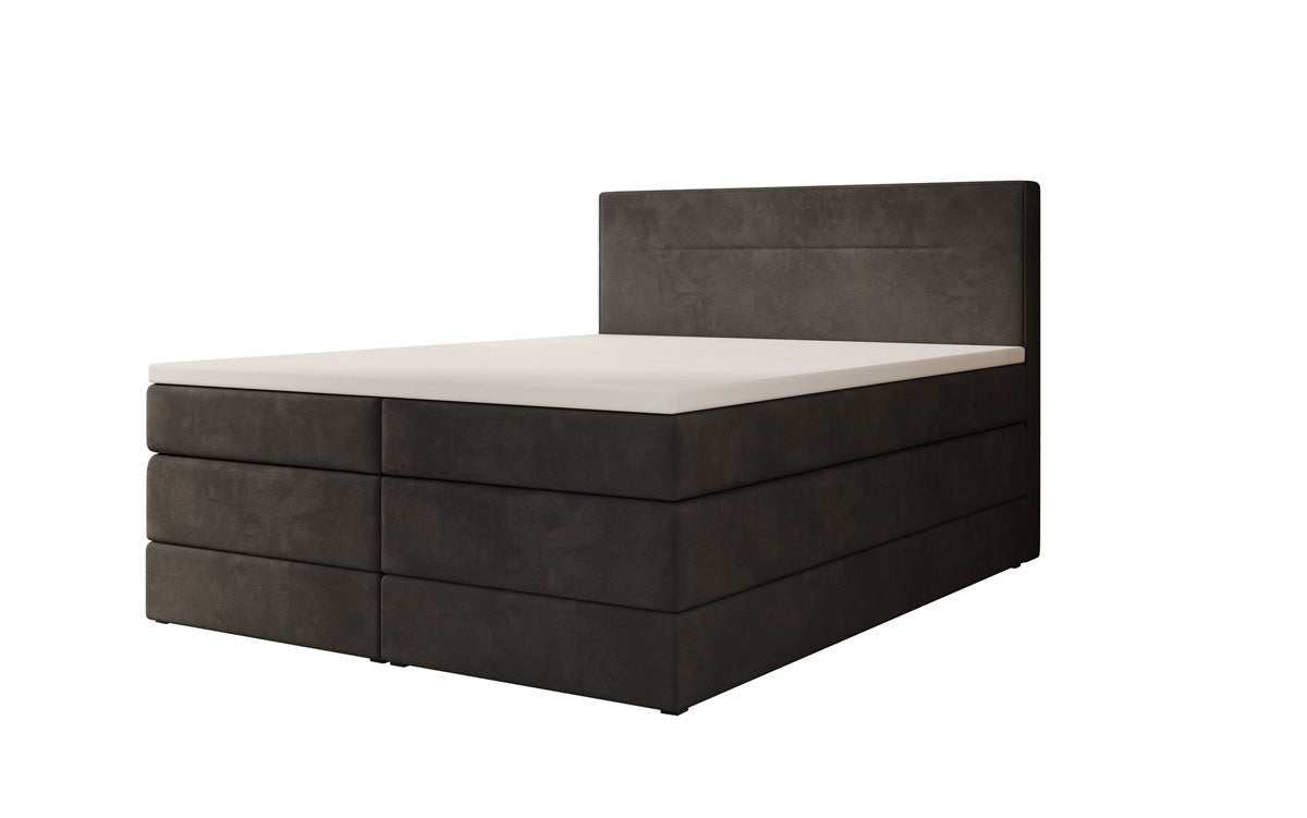 Boxspringbett Lavero mit Stauraum in Samt