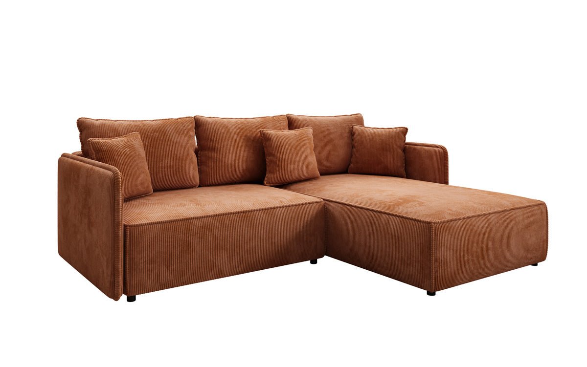 Designer Sofa Marlen mit Schlaf- und Klappfunktion in Cord