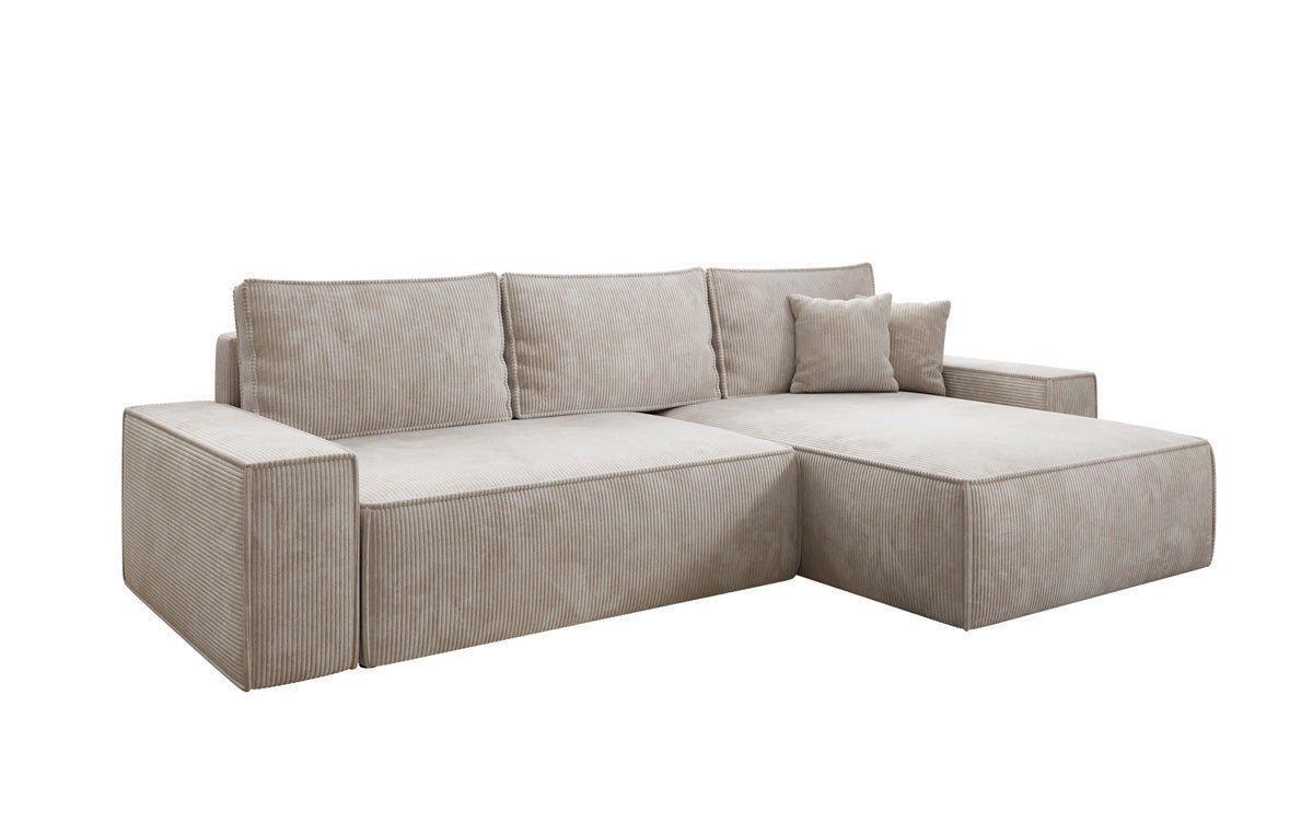 Designer sofa Lunaro with sleep and folding function in Corduroy