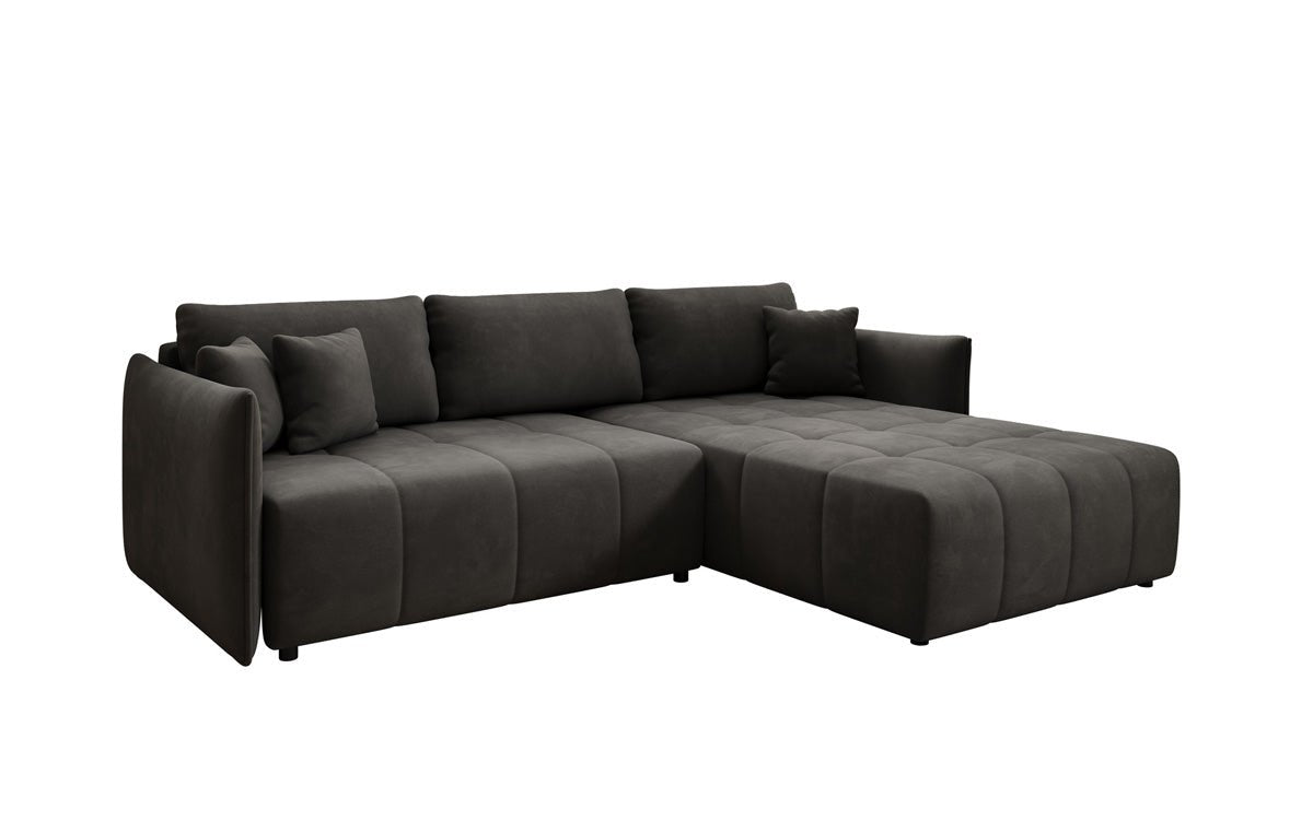 Designer sofa Velaro L with sleeping and folding function in velvet