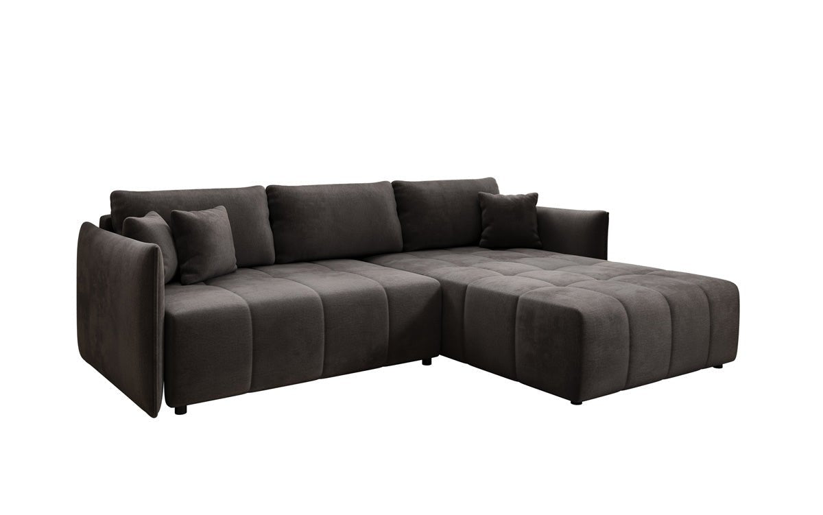 Designer sofa Velaro L with sleeping and folding function in velvet