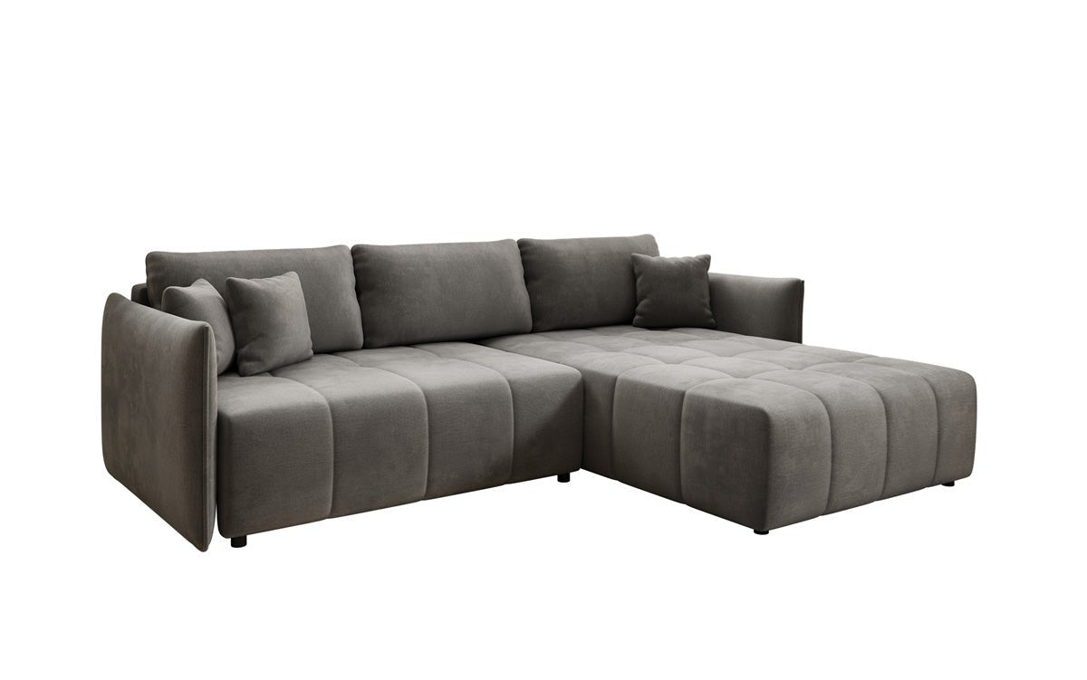 Designer sofa Velaro L with sleeping and folding function in velvet