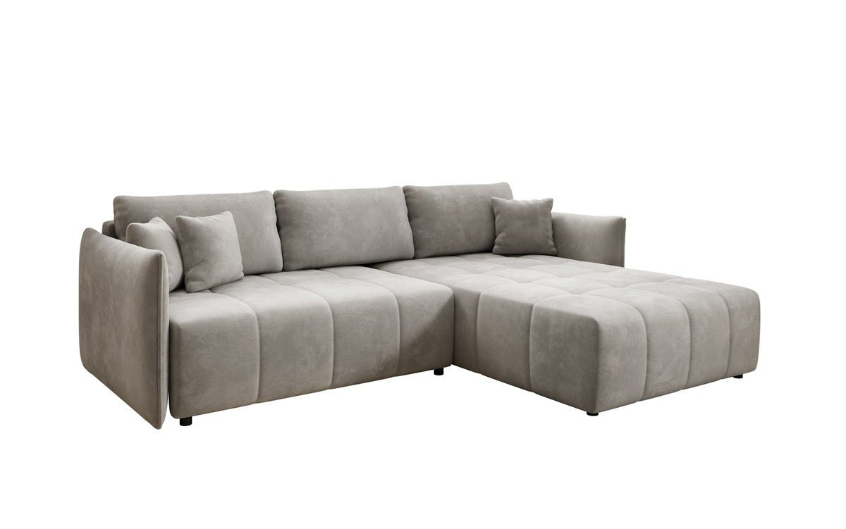 Designer sofa Velaro L with sleeping and folding function in velvet