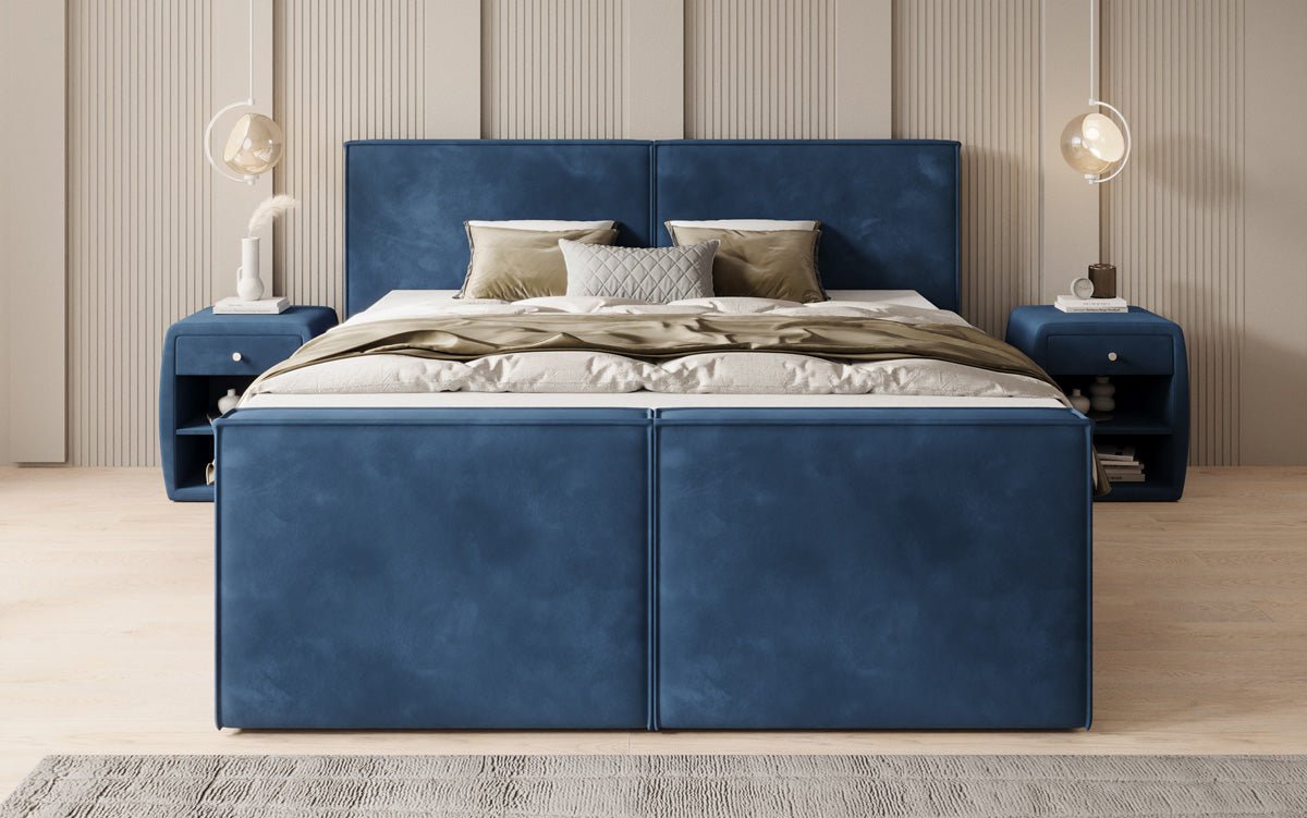 Box spring bed Ophelia II with drawers in velvet