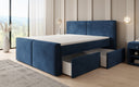 Box spring bed Ophelia II with drawers in velvet