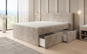 Box spring bed Ophelia with drawers in Corduroy